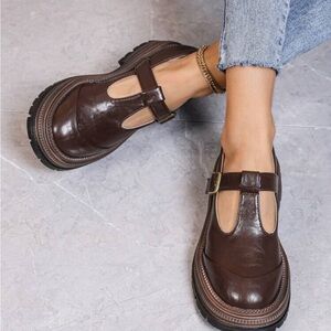 Thick Sole Mary Jane Loafers